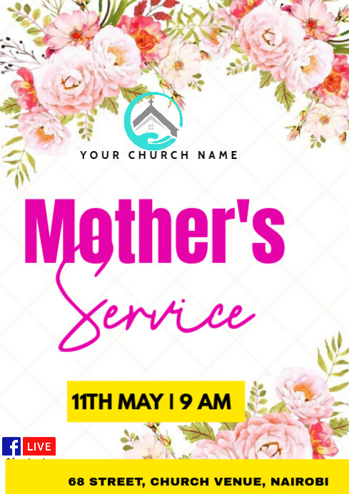 mother's day church service Template | PosterMyWall