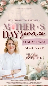 MOTHER'S DAY CHURCH service sermon template Historia de Instagram
