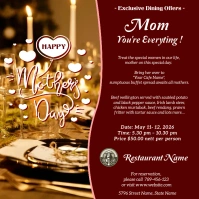 Mother's Day Dinner Special Offer Ad Flyer Instagram-Beitrag template