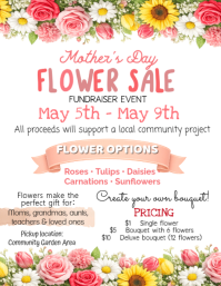 Mother's Day Flower Sale Fundraiser Flyer (US Letter) template