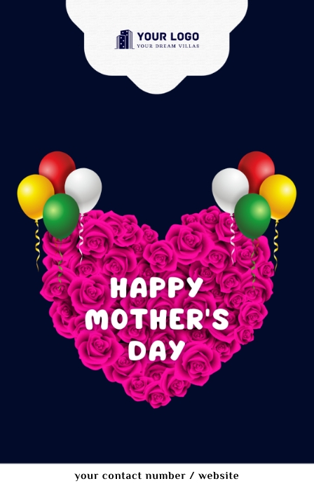 Mother's Day Flyer Meia página larga template