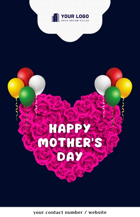 Mother's Day Flyer ความกว้างแบบครึ่งหน้า template