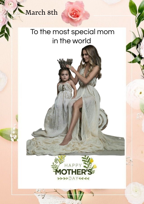 Mother's day flyer A4 template