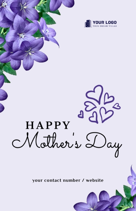 Mother's Day Flyer Meia página larga template