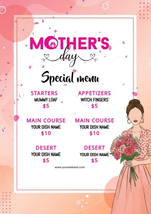 Mother's Day food Menu design Template | PosterMyWall