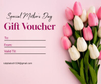 Розовый Gift Voucher Medium Rectangle Template