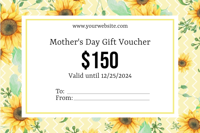 Mother's Day Gift Voucher Étiquette template