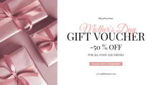 Putih Mother's Day Gift Voucher Digital Display Template