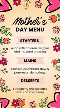 Mother's Day Menu Instagram-Story template