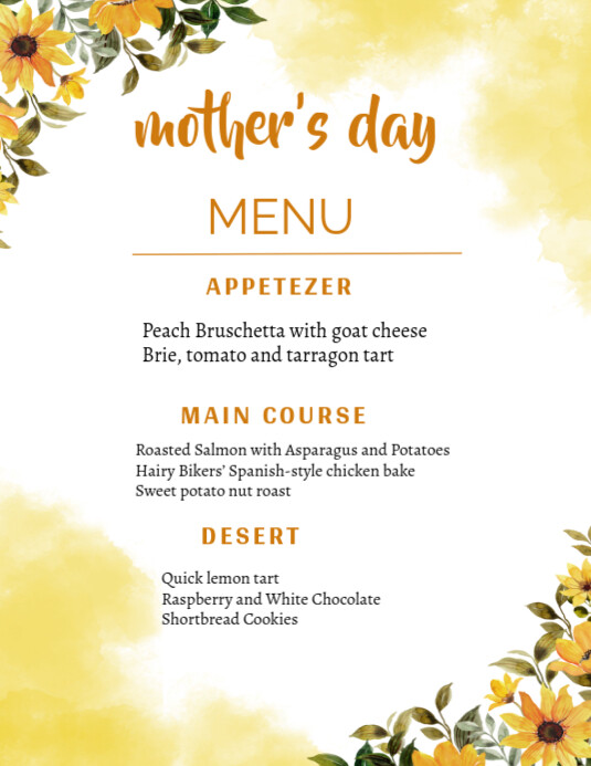 Mother's Day  Menu Iflaya (Incwadi ye-US) template