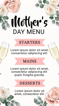 mother's day menu Ecrã digital (9:16) template