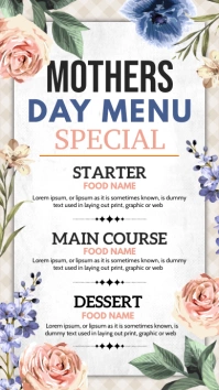 mother's day menu Ecrã digital (9:16) template