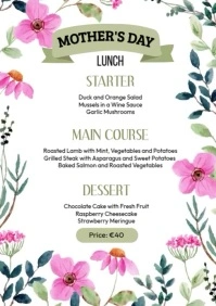 Mother's Day Menu A4 template