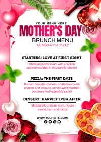 MOTHER'S DAY MENU A6 template