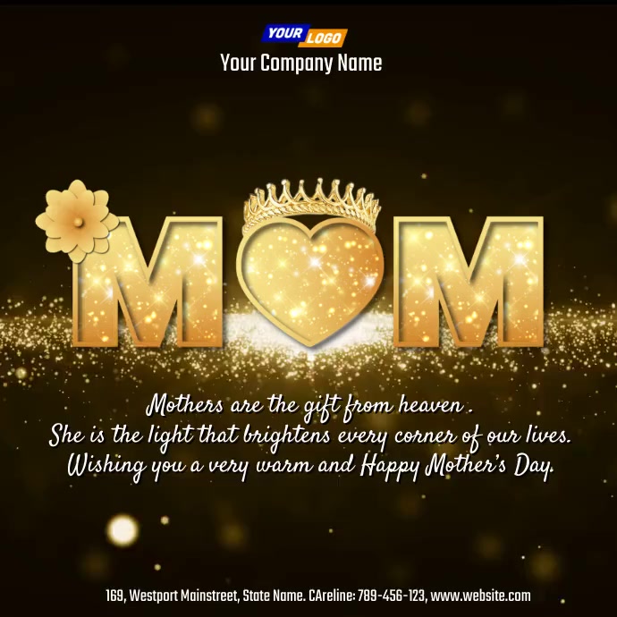 Mother's day online video greeting card Instagram na Post template