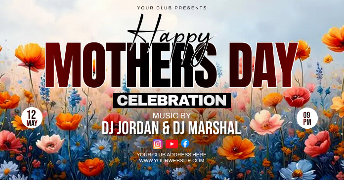 Mother's day party flyer Isithombe Esabiwe ku-Facebook template