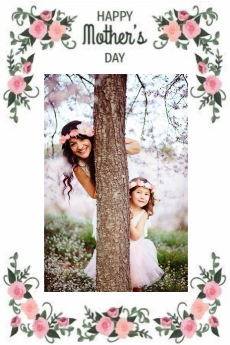 Mother's day photo frame Poster template