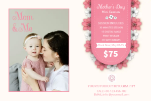 White Mother's Day Photography Mini Session Etiket Template