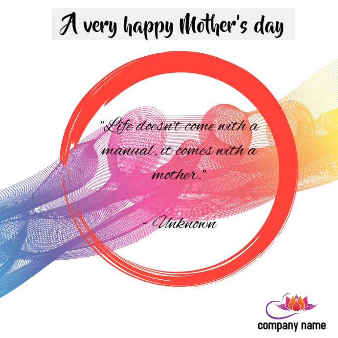 mother's day quotes โพสต์บน Instagram template