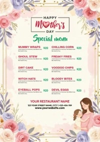mother's day restaurant menu flyer A4 template