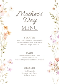 Mother's Day Resto Menu A4 template