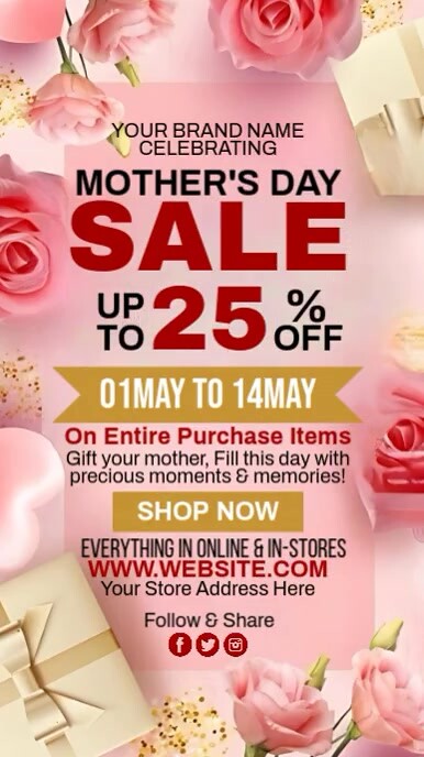 Mother's Day Sale Reel do Instagram template