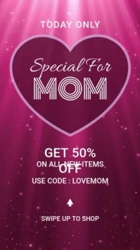 Mother's Day Sale Discount Promo Historia de Instagram template