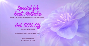 Mother's Day Sale Discount Promo Imagen Compartida en Facebook template