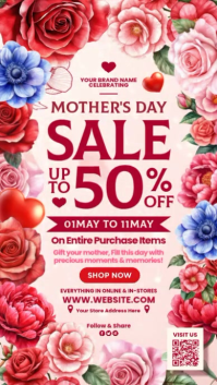 Mother's Day Sale Display Template Pantalla Digital (9:16)