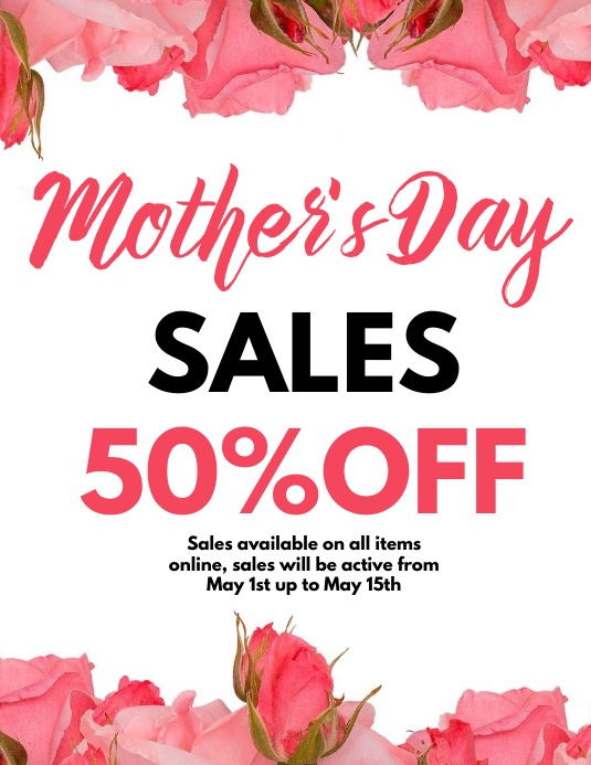 Mother S Day Sales Flyer Template Postermywall Mothers Day Sales 2022