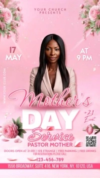 Mother's Day Service Digitale display (9:16) template
