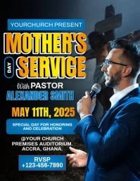 Mother's Day Service Рекламная листовка (US Letter) template