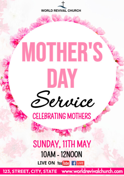 Mother's day service A3 template
