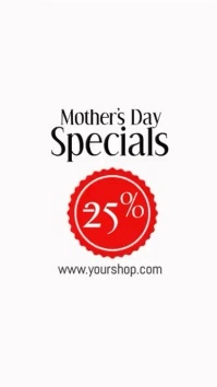 Mother's Day Specials Sale Deal Retail Store Instagram Story template