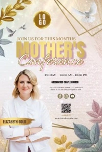 Mother's day Sunday Church Service Template Póster