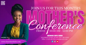Mother's day Sunday Church Service Template delt Facebook-billede