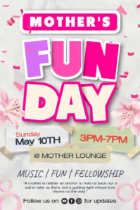 Mother's Fun Day Cartaz template