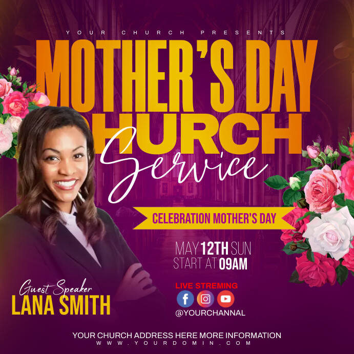 Mother’s day church flyer Template | PosterMyWall