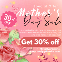 Pink Mother's Day Sale Logo Template