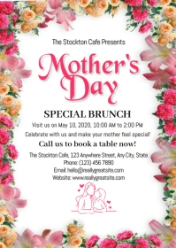 Mother's day, event, greeting,retail A6 template