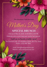Mother's day, event, greeting,retail A6 template