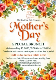 Mother's day, event, greeting,retail A6 template