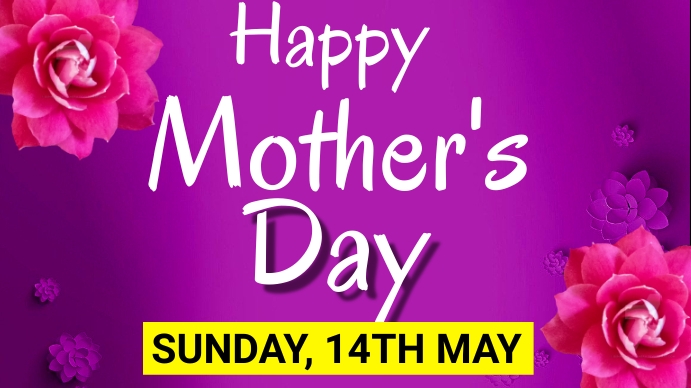 Mother's day, happy mother's Day Digital Display (16:9) template