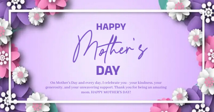 Mother's day, happy mothers day template. Obraz udostępniany na Facebooku