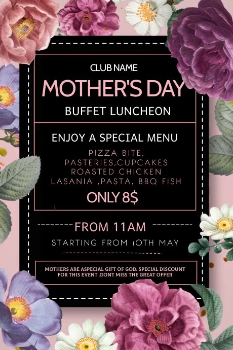 Mother's Day, Luncheon Plakat template