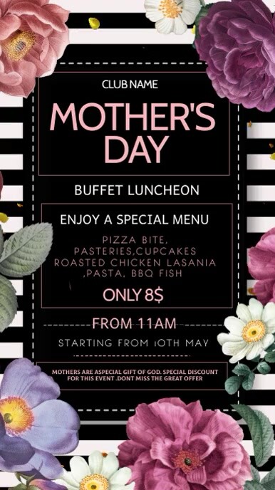 Mother's Day, Luncheon Instagram Story template
