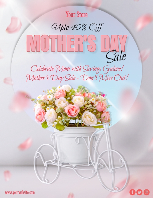 Mother's Day, Sale Flyer (US Letter) template