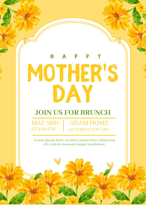 mother's day, spring,wedding A6 template