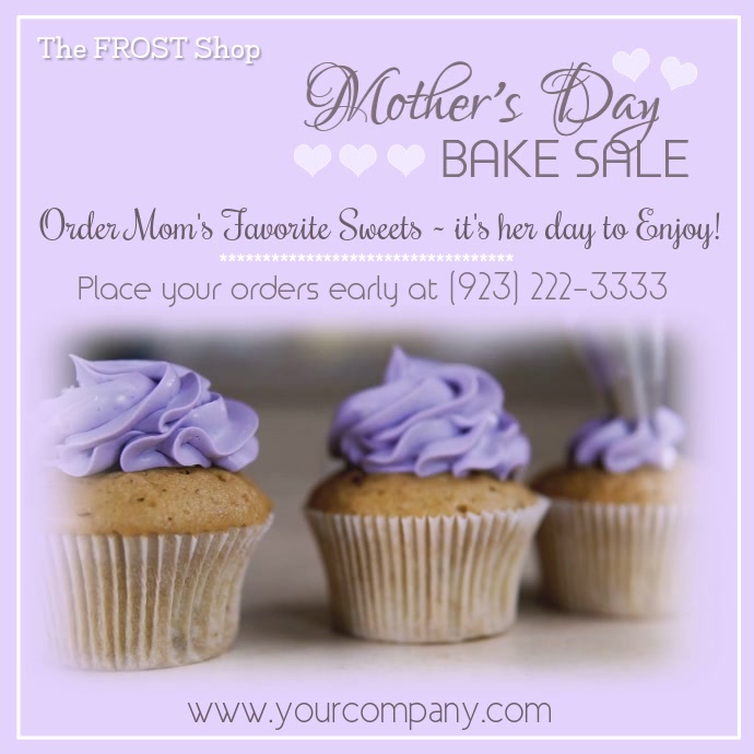 Mother's Day Bake Sale Video Template PosterMyWall