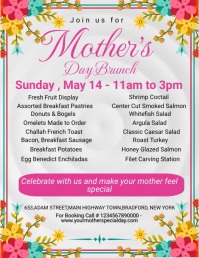 Mother's Day Brunch, Mother's Day Brunch Menu Flyer (US Letter) template